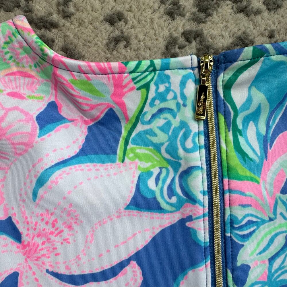 Lilly Pulitzer Floral Dress Girl’s Peony For Thoughts Arya Flare Dress Size 14 - Picture 7 of 9